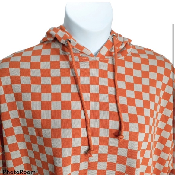 ⭐️Missguided Checkered Hooded Tunic Orange 4 - Picture 3 of 4